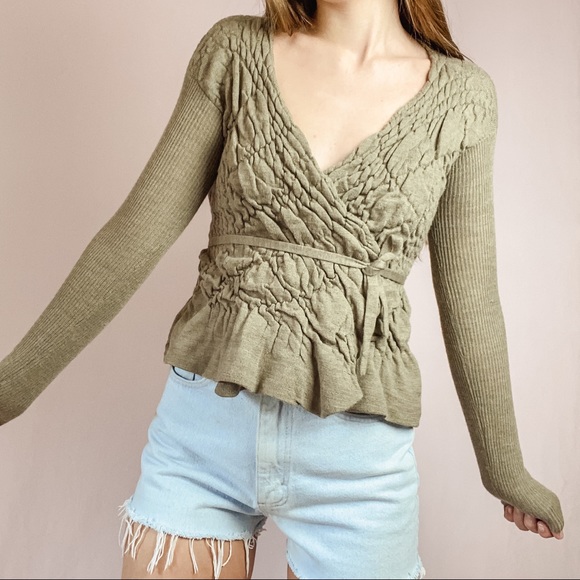 Anthropologie Sparrow Wool Sweater Wrap Around - Picture 3 of 6